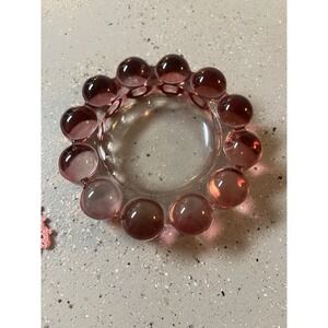 VTG PINK Anchor Hocking Boopie glass ashtray Mid Century Modern 5"